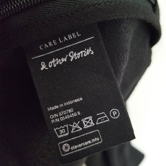 NEW & Other Stories Oversized Sleeve Blouse Black Size 4 Viscose Crepe Classic - Picture 10 of 16